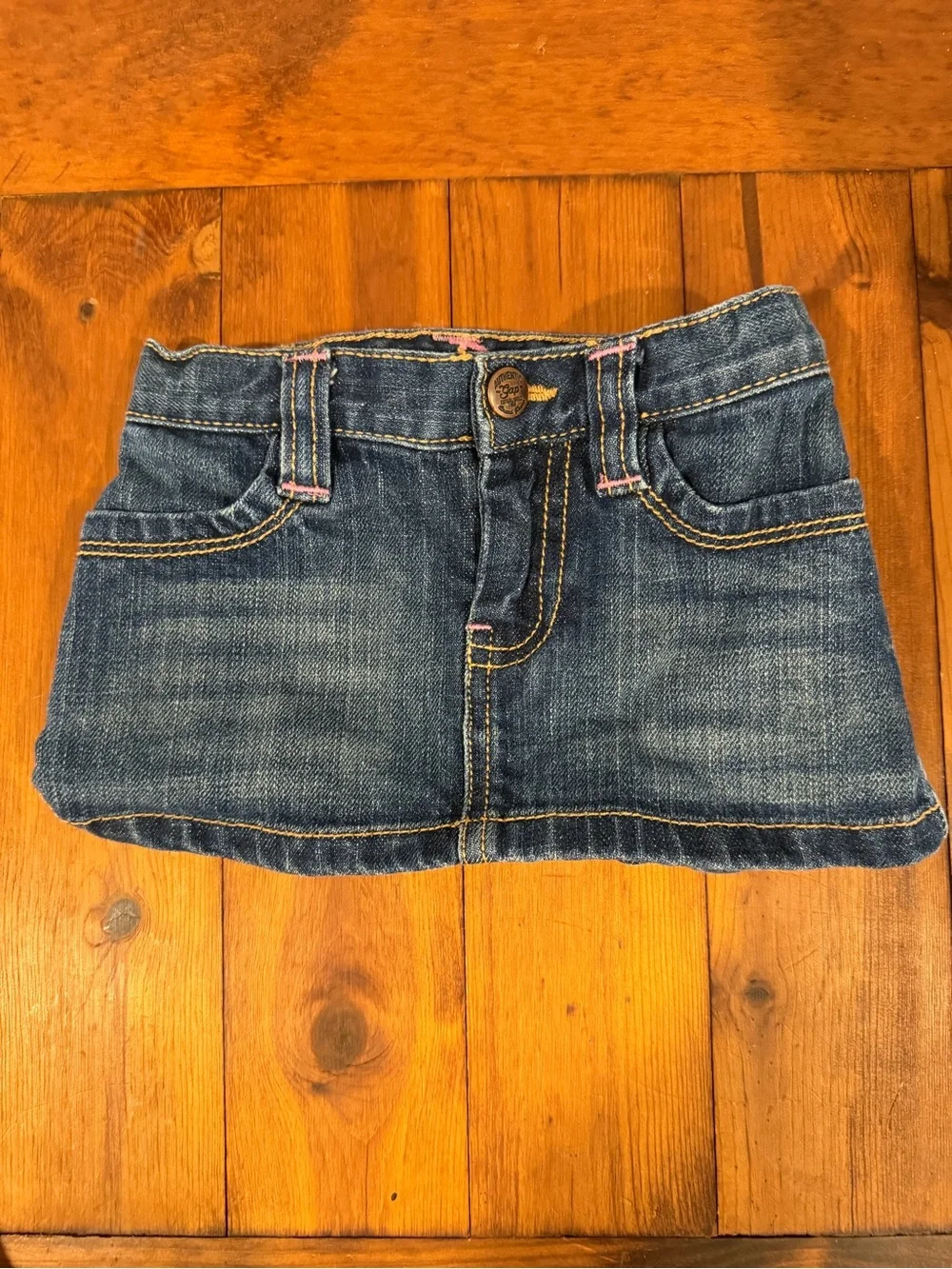 2 Piece Bundle Baby Gap Denim Mini Skirt & Old Navy Pink Tank 12-18 Months